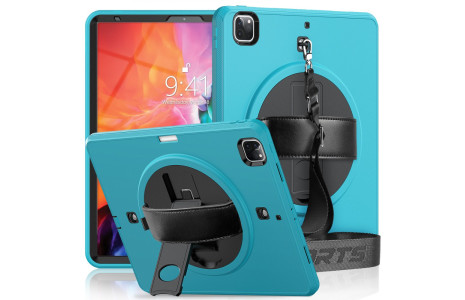 Newface iPad Pro 12.9 (2018) Kılıf Strap-C Otterbox Tablet Kapak - Mavi
