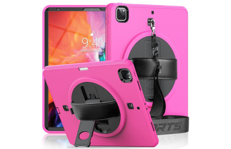 Newface iPad Pro 12.9 (2018) Kılıf Strap-C Otterbox Tablet Kapak - Pembe