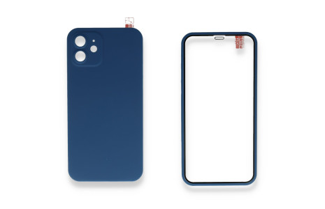 Newface iPhone 11 Kılıf 360 Full Body Silikon Kapak - Mavi