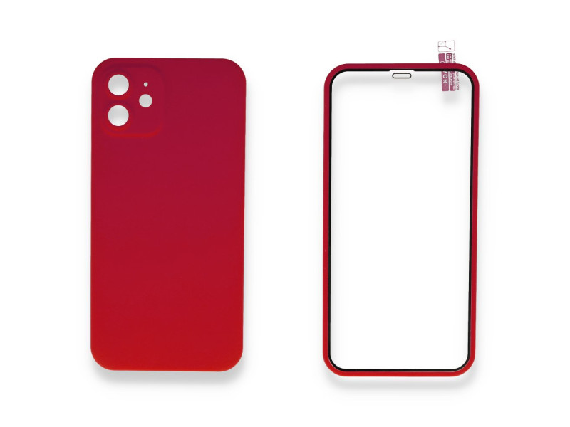 Newface iPhone 11 Kılıf 360 Full Body Silikon Kapak - Kırmızı