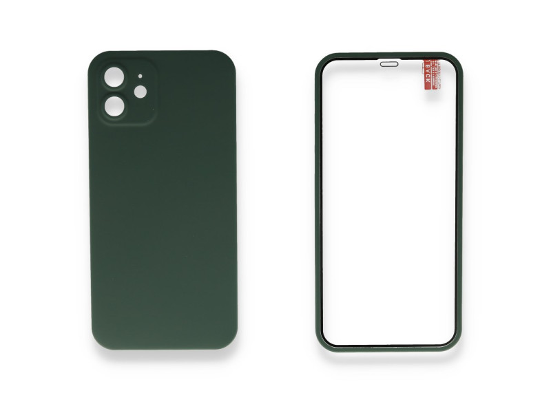 Newface iPhone 11 Kılıf 360 Full Body Silikon Kapak - Yeşil