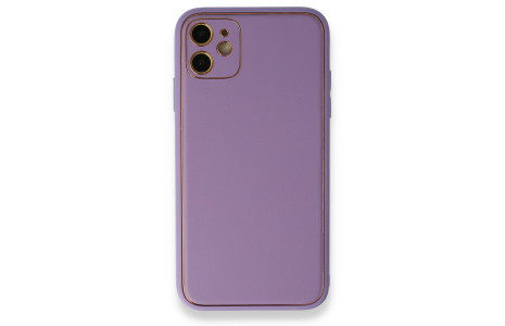 Newface iPhone 11 Kılıf Coco Deri Silikon Kapak - Lila