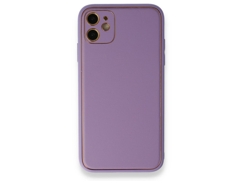 Newface iPhone 11 Kılıf Coco Deri Silikon Kapak - Lila