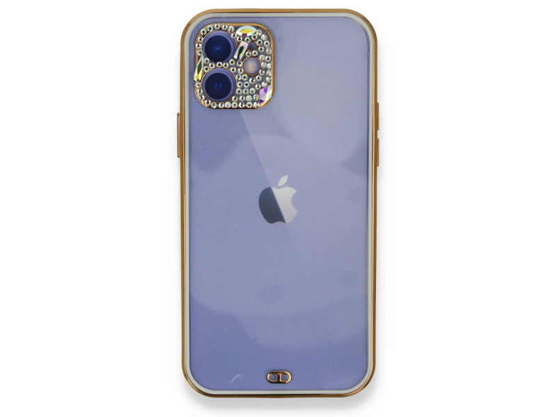 Newface iPhone 11 Kılıf Liva Taşlı Silikon - Beyaz