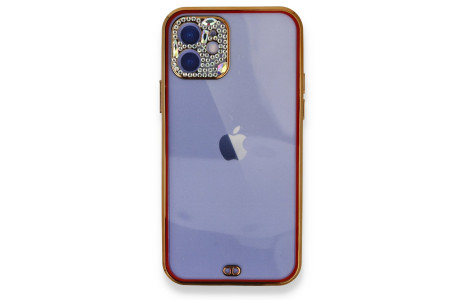Newface iPhone 11 Kılıf Liva Taşlı Silikon - Kırmızı