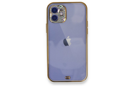 Newface iPhone 11 Kılıf Liva Taşlı Silikon - Mor