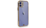 Newface iPhone 11 Kılıf Liva Taşlı Silikon - Mor