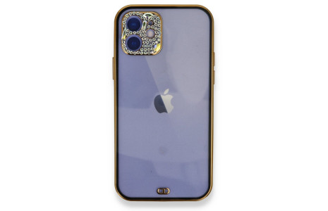 Newface iPhone 11 Kılıf Liva Taşlı Silikon - Siyah