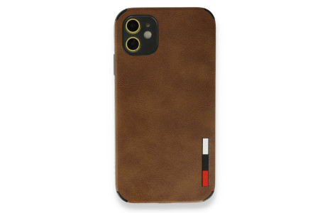 Newface iPhone 11 Kılıf Loop Deri Silikon - Kahverengi
