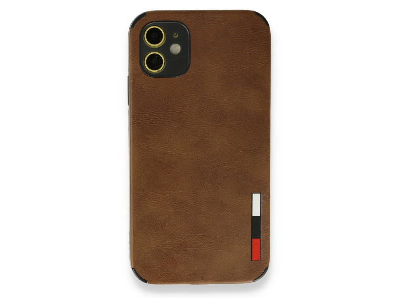 Newface iPhone 11 Kılıf Loop Deri Silikon - Kahverengi