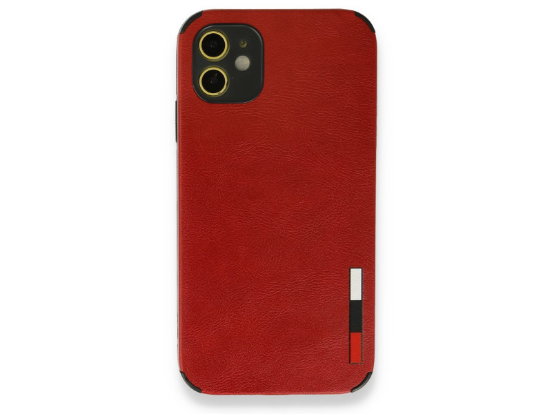 Newface iPhone 11 Kılıf Loop Deri Silikon - Kırmızı