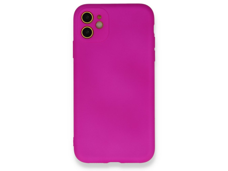 Newface iPhone 11 Kılıf Nano içi Kadife Silikon - Fuşya