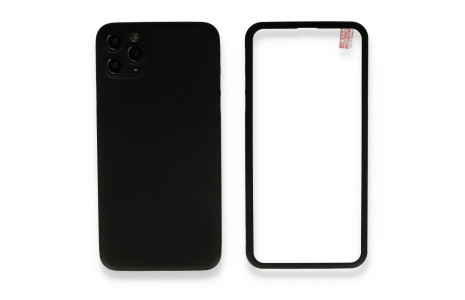Newface iPhone 11 Pro Kılıf 360 Full Body Silikon Kapak - Siyah