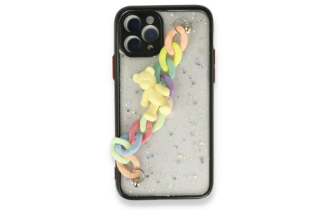Newface iPhone 11 Pro Kılıf Ayıcıklı Silikon - Siyah
