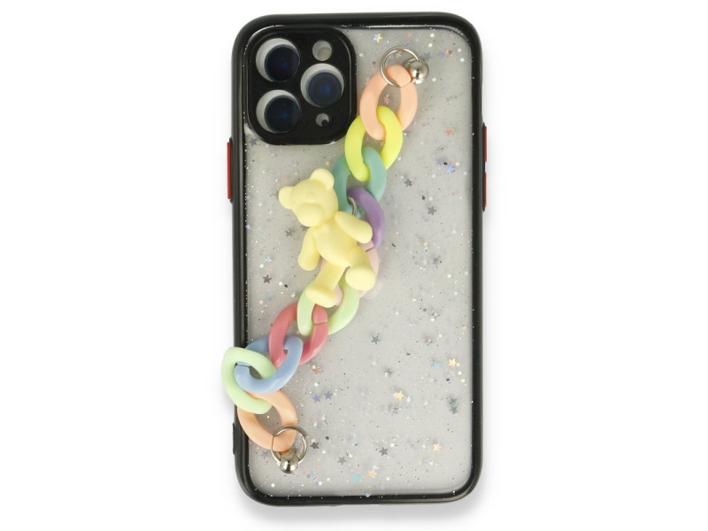 Newface iPhone 11 Pro Kılıf Ayıcıklı Silikon - Siyah