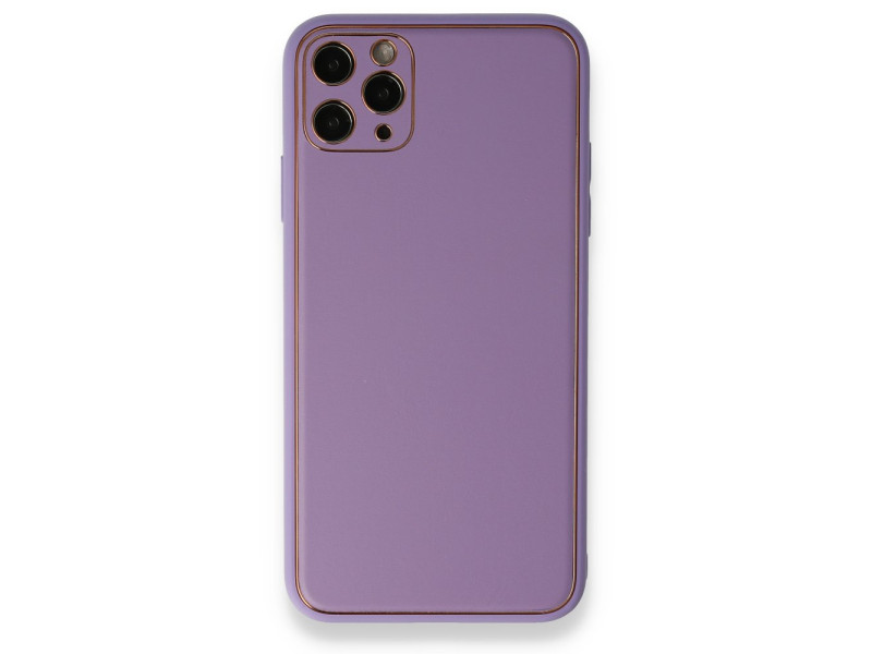 Newface iPhone 11 Pro Kılıf Coco Deri Silikon Kapak - Lila