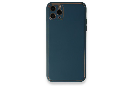 Newface iPhone 11 Pro Kılıf Coco Deri Silikon Kapak - Mavi
