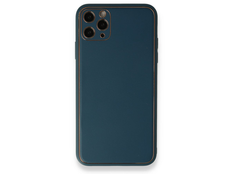 Newface iPhone 11 Pro Kılıf Coco Deri Silikon Kapak - Mavi
