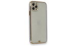 Newface iPhone 11 Pro Kılıf Liva Taşlı Silikon - Mor
