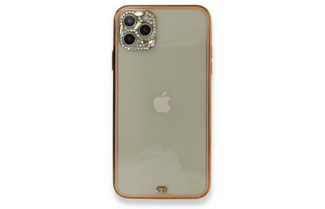 Newface iPhone 11 Pro Kılıf Liva Taşlı Silikon - Pembe