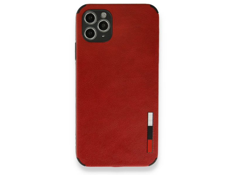 Newface iPhone 11 Pro Kılıf Loop Deri Silikon - Kırmızı