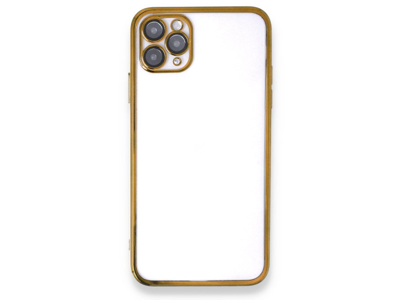 Newface iPhone 11 Pro Kılıf Razer Lensli Silikon - Gold