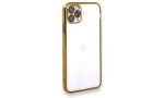 Newface iPhone 11 Pro Kılıf Razer Lensli Silikon - Gold