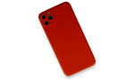 Newface iPhone 11 Pro Max Kılıf 360 Full Body Silikon Kapak - Kırmızı