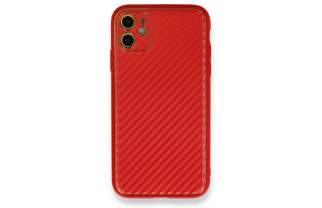 Newface iPhone 12 Kılıf Coco Karbon Silikon - Kırmızı