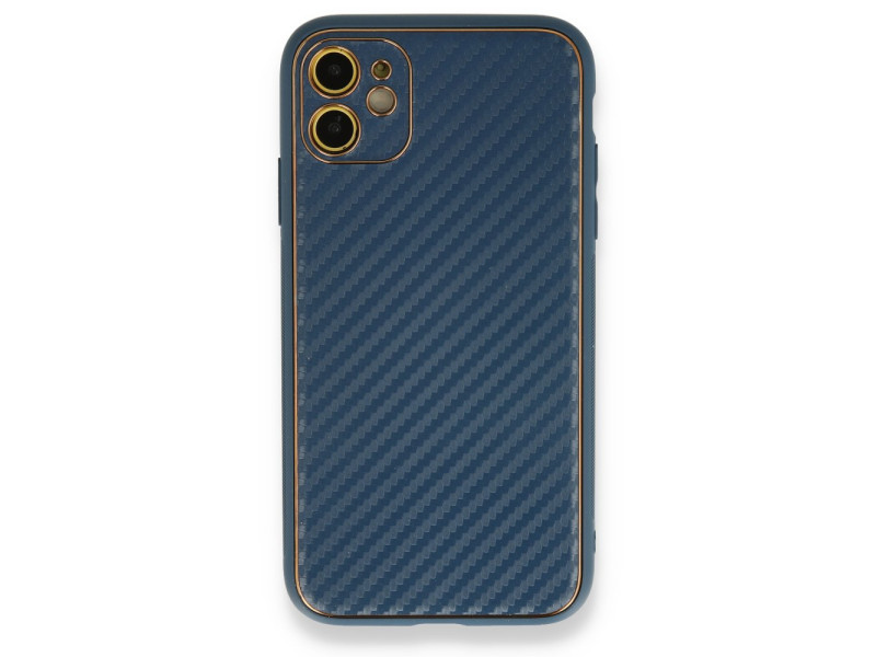 Newface iPhone 12 Kılıf Coco Karbon Silikon - Mavi