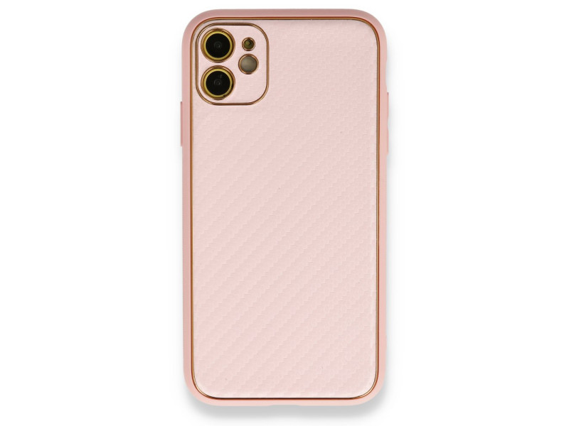 Newface iPhone 12 Kılıf Coco Karbon Silikon - Pembe