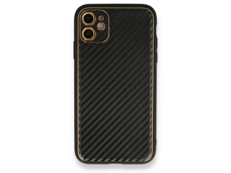 Newface iPhone 12 Kılıf Coco Karbon Silikon - Siyah