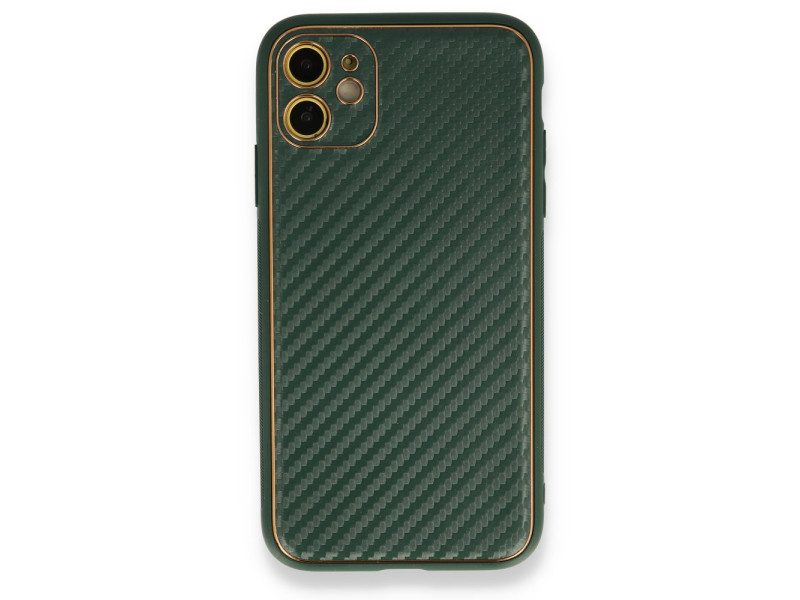 Newface iPhone 12 Kılıf Coco Karbon Silikon - Yeşil