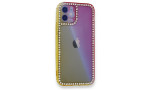 Newface iPhone 12 Kılıf İmaj Silikon - Sarı-Pembe