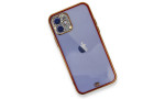 Newface iPhone 12 Kılıf Liva Taşlı Silikon - Kırmızı
