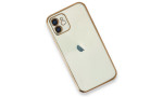 Newface iPhone 12 Kılıf Razer Lensli Silikon - Gold