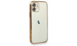 Newface iPhone 12 Kılıf Razer Lensli Silikon - Gold