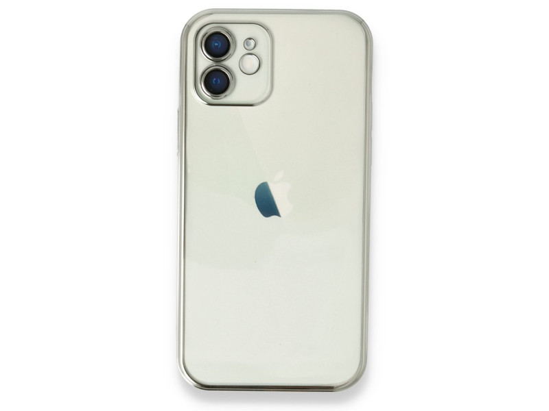 Newface iPhone 12 Kılıf Razer Lensli Silikon - Gümüş
