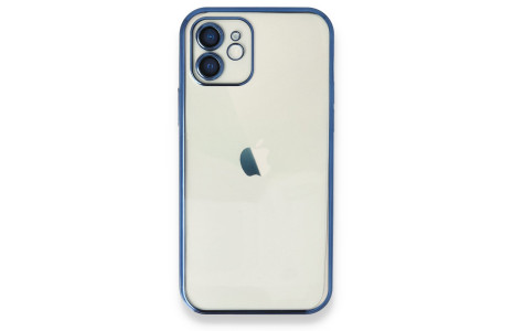 Newface iPhone 12 Kılıf Razer Lensli Silikon - Mavi