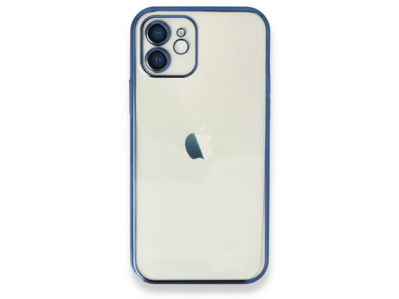 Newface iPhone 12 Kılıf Razer Lensli Silikon - Mavi