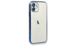 Newface iPhone 12 Kılıf Razer Lensli Silikon - Mavi