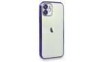 Newface iPhone 12 Kılıf Razer Lensli Silikon - Mor