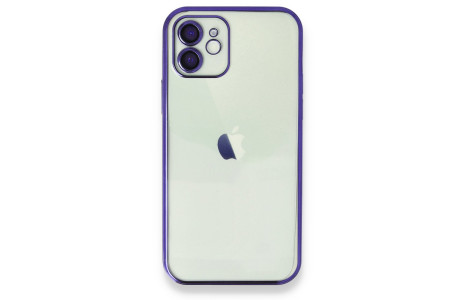 Newface iPhone 12 Kılıf Razer Lensli Silikon - Mor