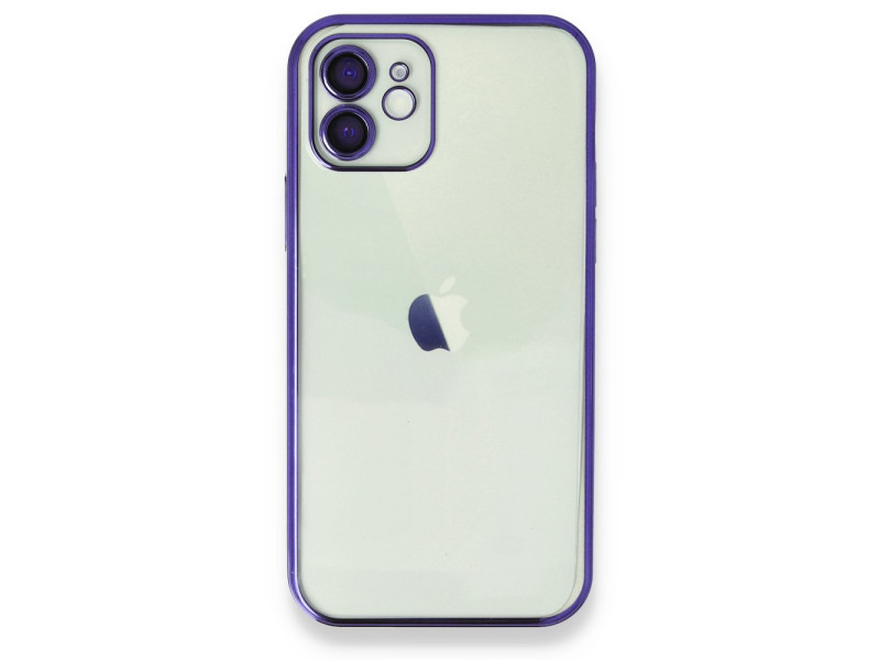 Newface iPhone 12 Kılıf Razer Lensli Silikon - Mor
