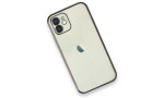 Newface iPhone 12 Kılıf Razer Lensli Silikon - Siyah