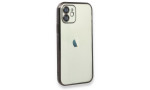 Newface iPhone 12 Kılıf Razer Lensli Silikon - Siyah