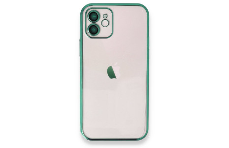 Newface iPhone 12 Kılıf Razer Lensli Silikon - Yeşil