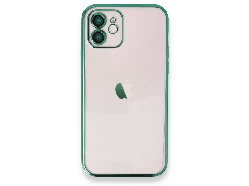 Newface iPhone 12 Kılıf Razer Lensli Silikon - Yeşil