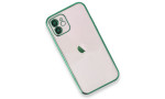 Newface iPhone 12 Kılıf Razer Lensli Silikon - Yeşil