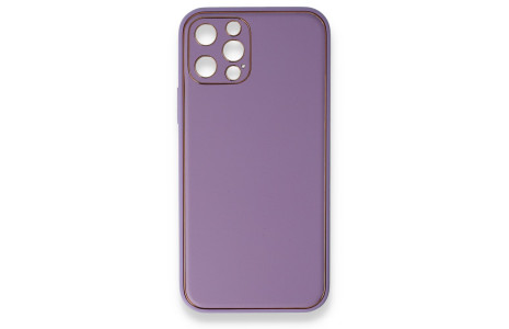 Newface iPhone 12 Pro Kılıf Coco Deri Silikon Kapak - Lila